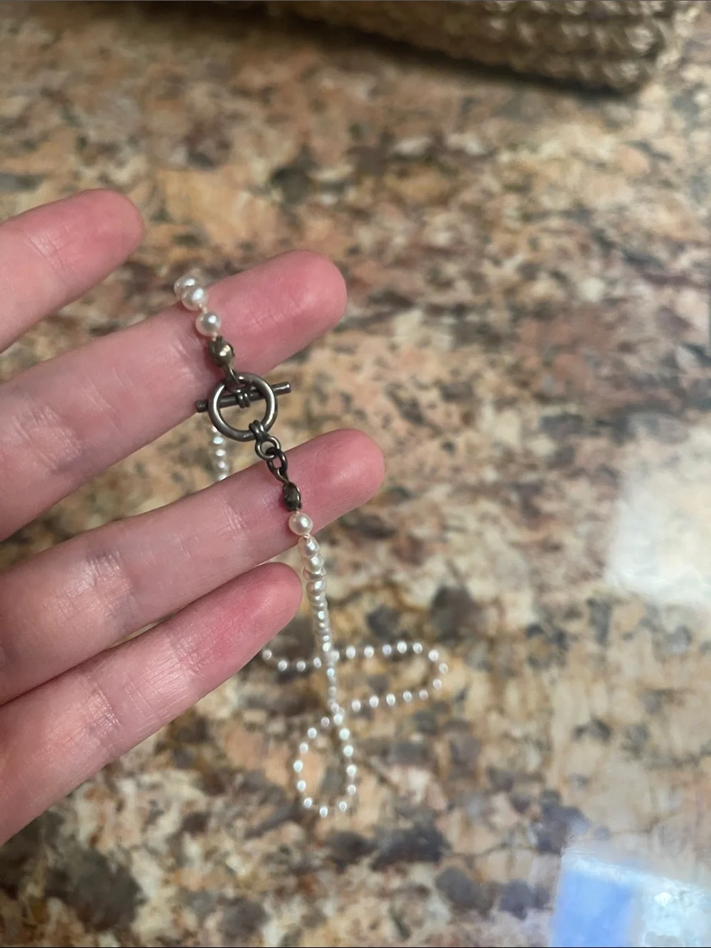 Vintage hand beaded pearl necklace